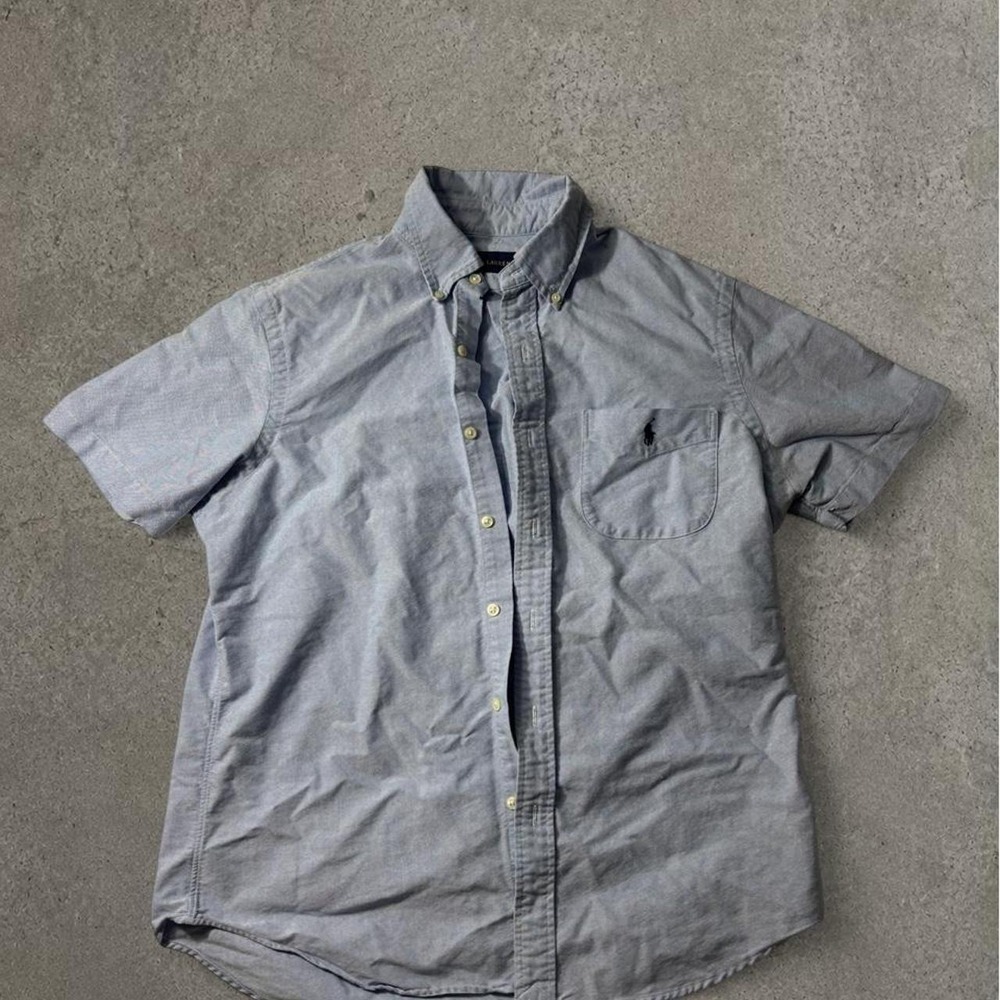 Polo Ralph Lauren Mens Short Sleeve Button Down Oxford Shirt Blue Size M